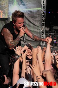 Jacoby Shaddix, Lead singer for Papa Roach preforming on the North Stage during the Aftershock Fest at Discovery Park